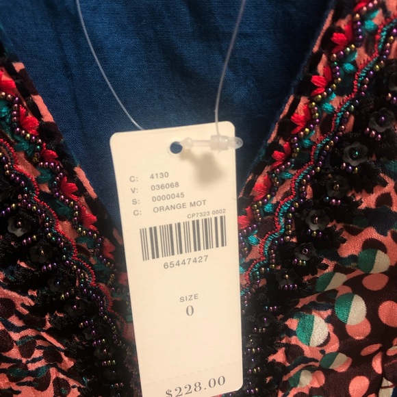 NWT Orange Motif Maxi Dress from Anthropologie size 0 - Picture 6 of 7